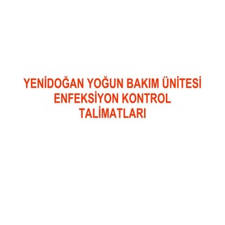 YD'da Enfeksiyonu önleme talimatları