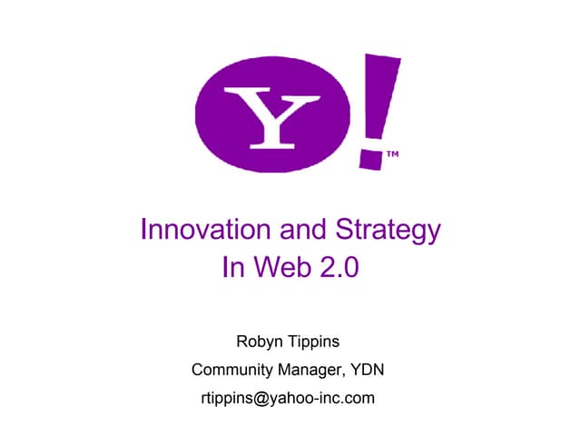 Innovation and Strategy in Web 2.0:...
