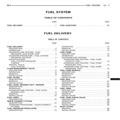 Jeep liberty 2002 2005 fuel system