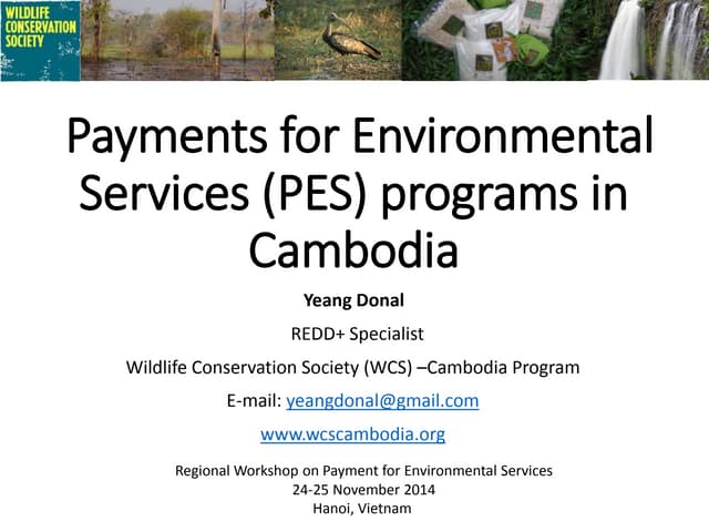 Payments for Environmental Services (PES) programs in Cambodia