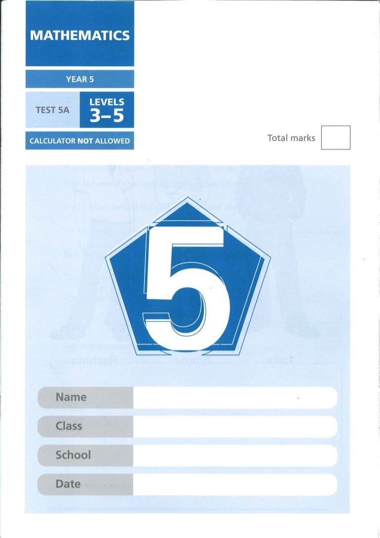 Year 5 maths test paper a