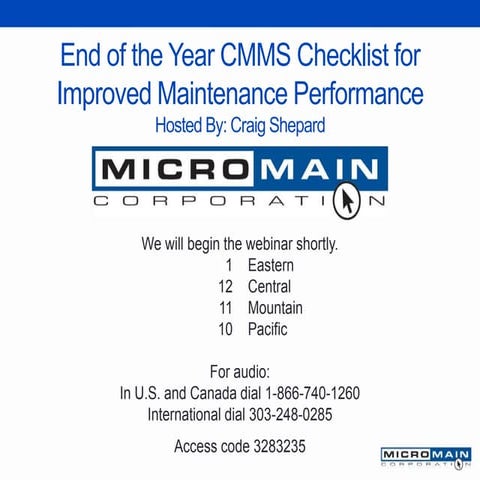 Year End Maintenance Check List