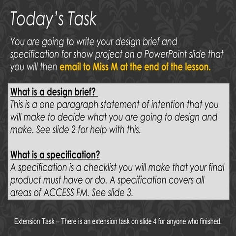 Design Brief and Spec