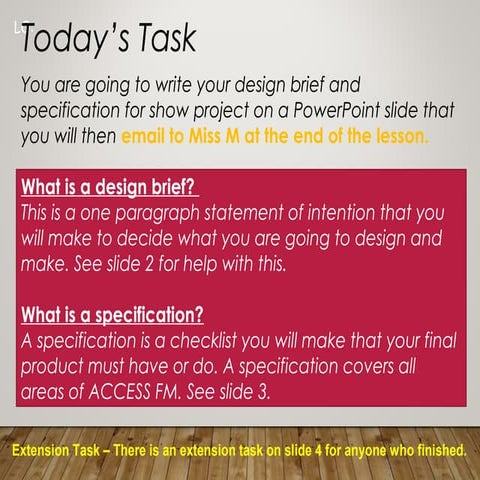 Design Brief and Spec