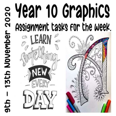Yr9 gcse graphics typography project task 3 handrawn alphabet | PPT