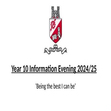 Year 10 Information Evening - 19th September 2024
