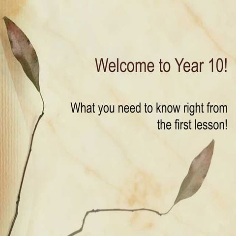 Year 10 introduction copy | PPT