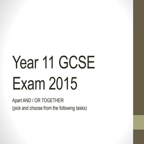 Year 11 exam 2015 tasks