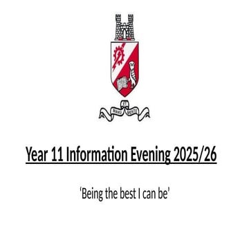 Year 11 Information Evening - Tuesday 30th September 2025