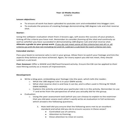 Year 12 lesson 1.10.13
