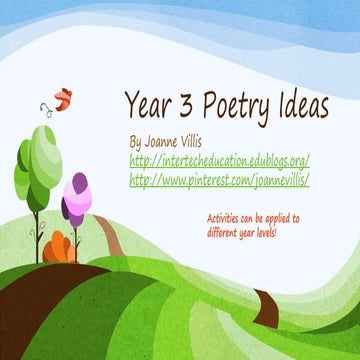 Year 3 poetry ideas j villis