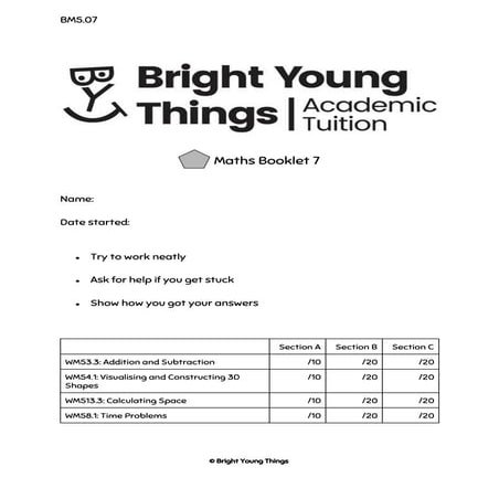 Bright Young Things - Maths Booklet Sample