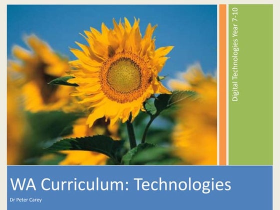 Student Opportunities- Year 7 to 10 WA Curriculum: Digital Technologies