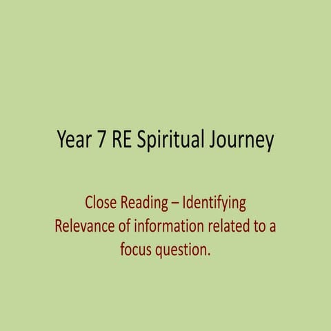 Year 7 re term 3 lesson