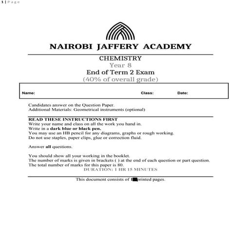 YEAR 8 CHEMISTRY T2 EXAM (4).docx for grade 8 students CIE