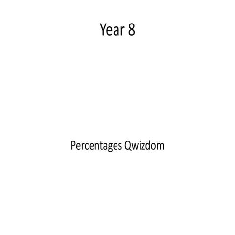 Qwizdom  - Year 8 percentages qwizdom