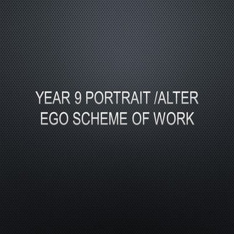 Year 9 art portraiture and the alter ego scheme of work