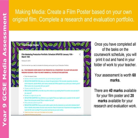 Year 9 making media assessment 