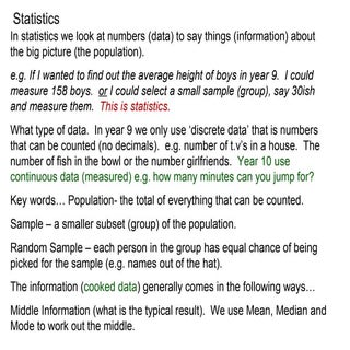 Year 9 Stats