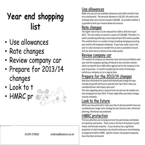 Year end planning 2013 14