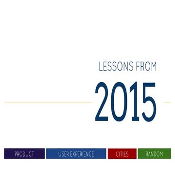 Lessons from: 2015