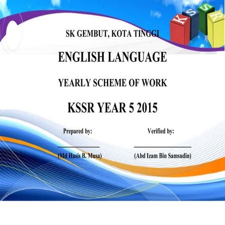 Yearly scheme of work year 5 2015