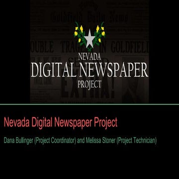 Digitizing Nevada Newspapers: Workflow