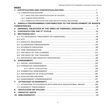 Year programing 2011 5º de primaria