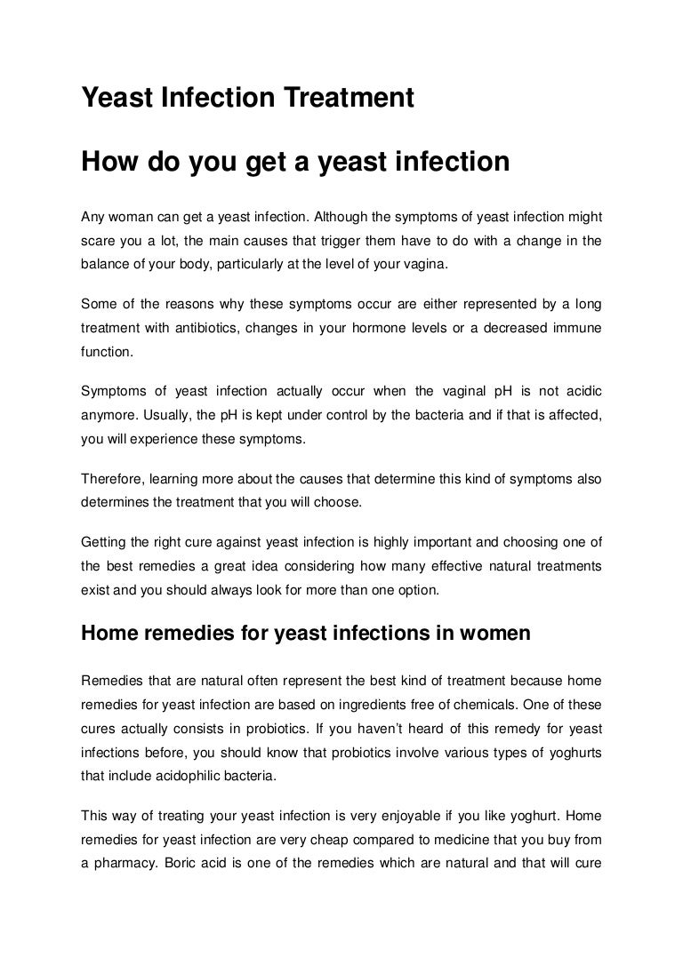 Yeast infection treatment