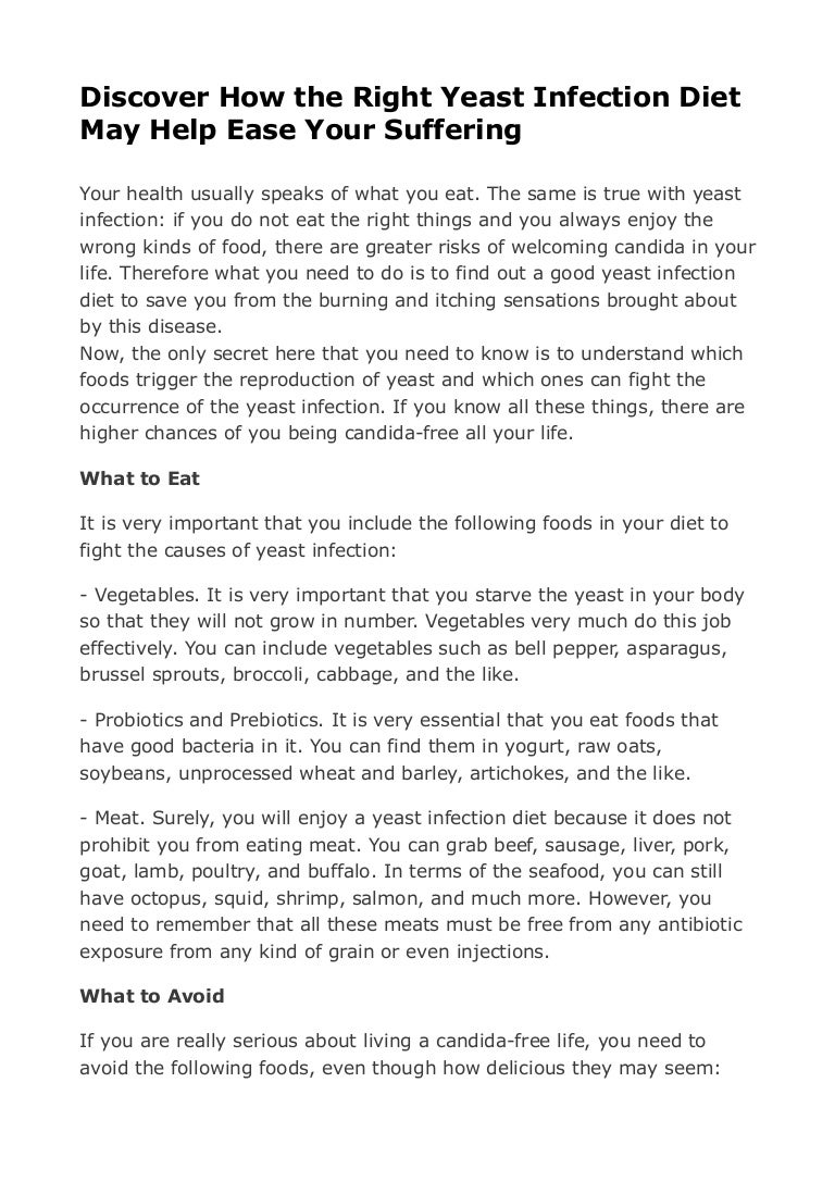 Yeast Infection Diet