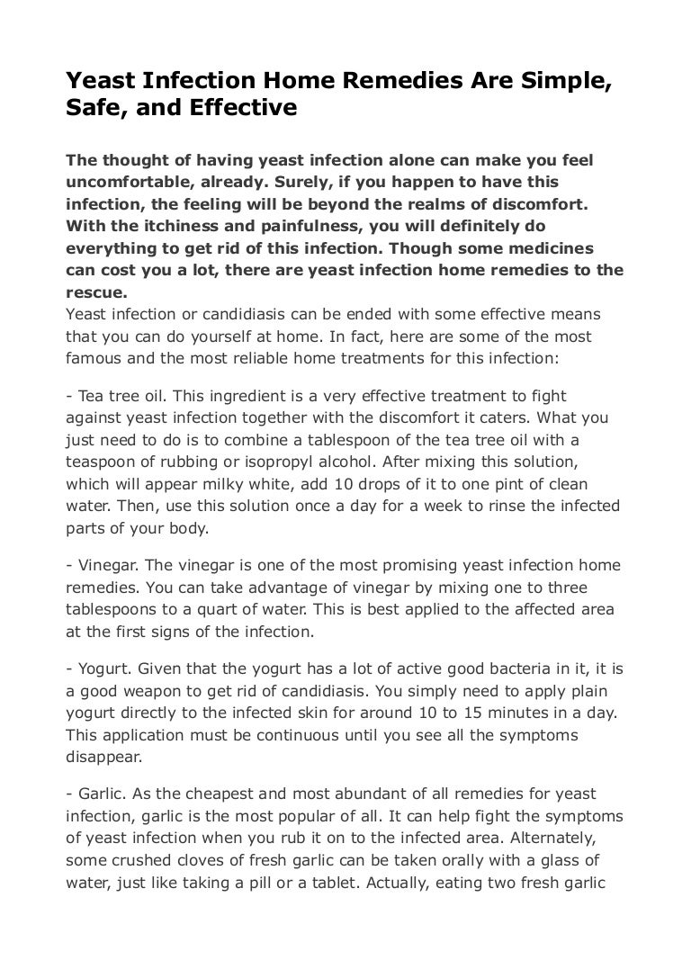 Yeast Infection Home Remedies