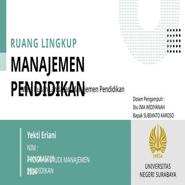 ruang lingkup Manajemen pendidikan menurut para ahli