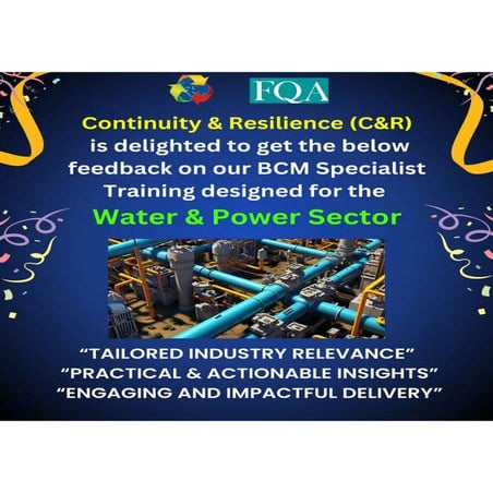 Celebrating Success: Transformative BCM Specialist Training for the Water & P...
