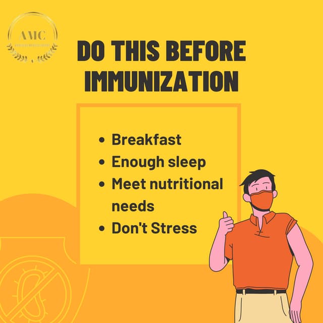 things to do before immunization | PDF