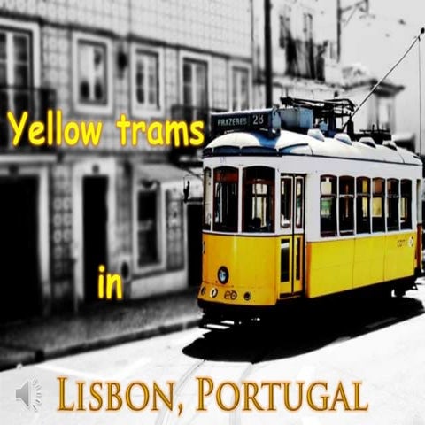 Yellow trams in lisbon, portugal (v.m.)