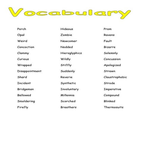 Yellow vocabulary