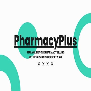 PharmacyPlus software | PDF