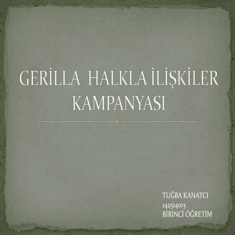 Gerilla Halkla İlişkiler Kampanyası