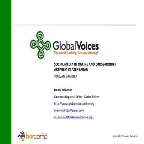 Social Media in Online & Cross Border Activism in Azerbaijan