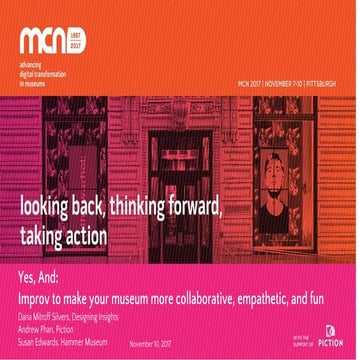 Yes, And: Improv to make your museum more collaborative, empathetic, and fun