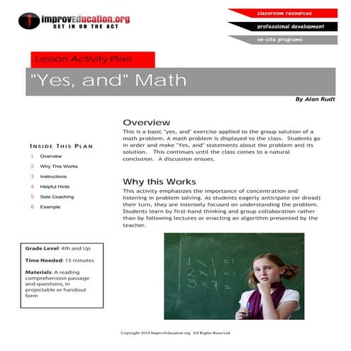 "Yes, and" Math