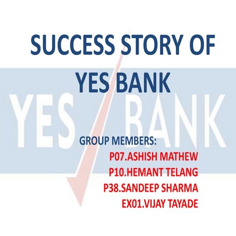 Yes bank success story