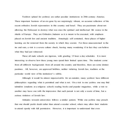 Yeshiva Students at Secular Colleges