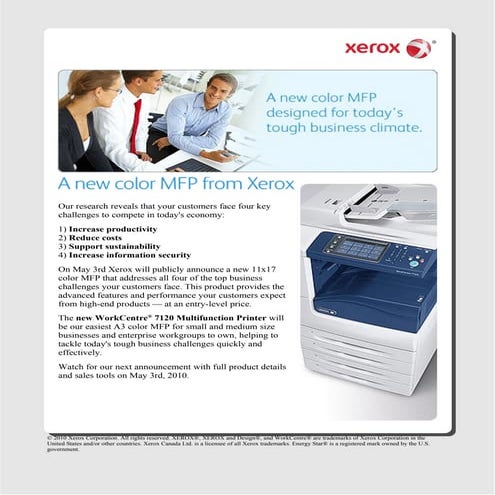 Introducing the 7120 colour laser multifunction printer | PDF