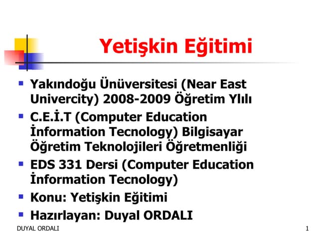 Yetiskin Egitimi