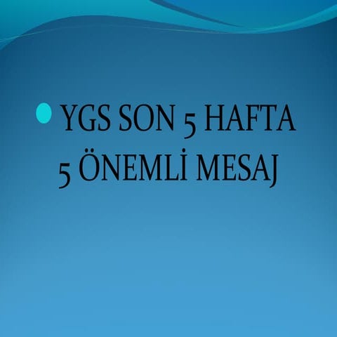 YGS Sınavı Öncesi Son Strateji ve Taktikler | PPS