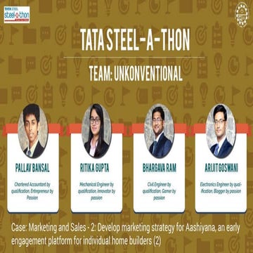 Tata Steelathon Season 5 2018 Case Competion - National Second Runner ups