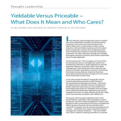 Yieldable versus Priceable: What Does it Mean and Who Cares