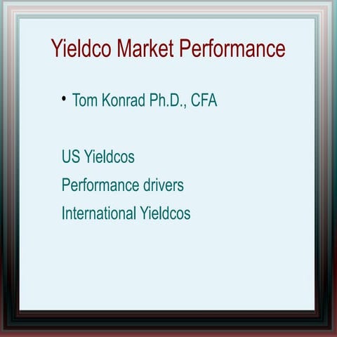Yieldco Performance