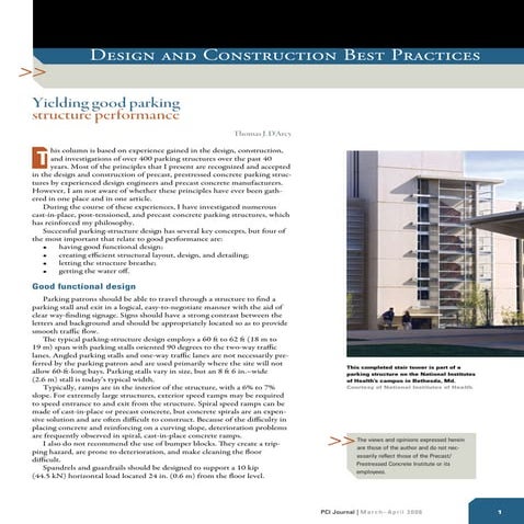 Yielding Good Parking Structure Performance